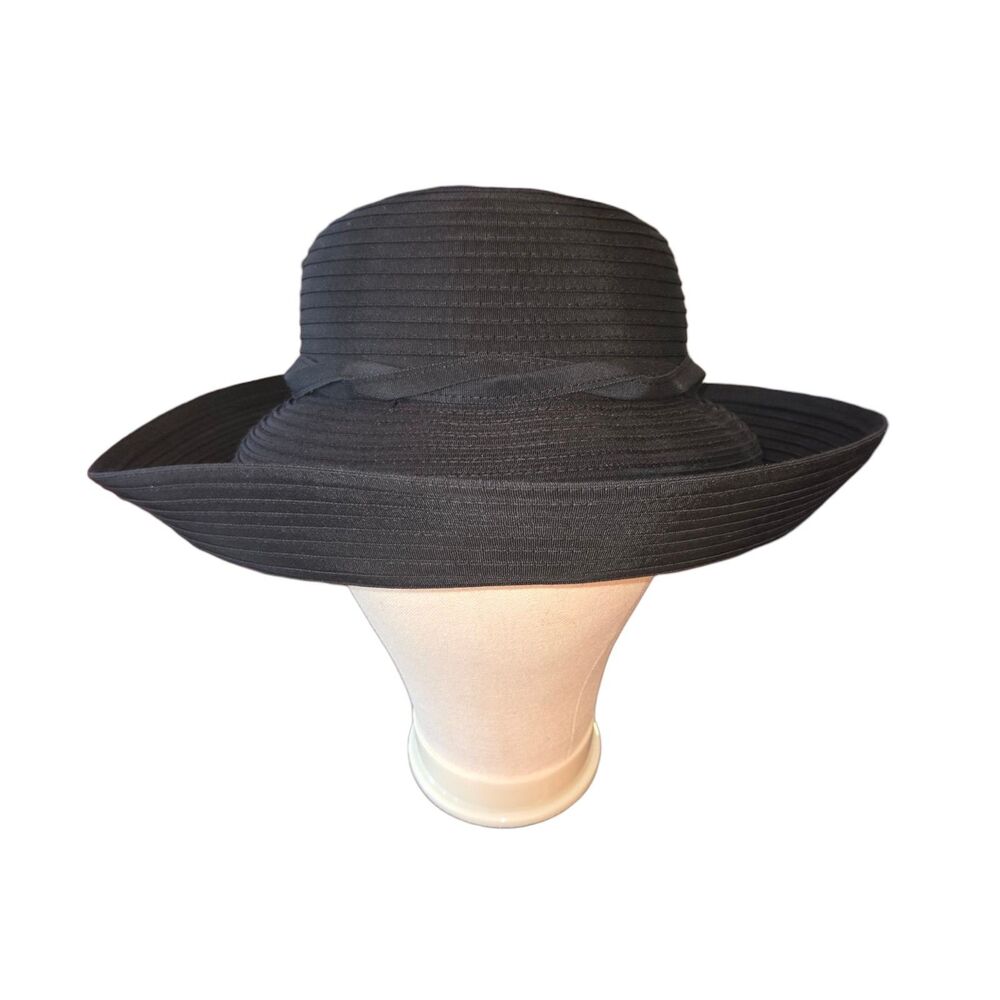 Eric Javits VTG Black Squishee Sun Hat Packable SPF 50+ Repells Water Twist Band - Picture 3 of 13